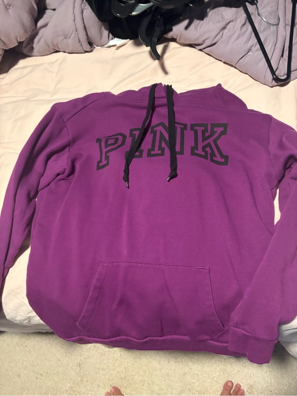 PINK Victoria's Secret Purple Logo Pullover Hoodie